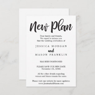 Invitation Annulation Mariage - Reportée - Modifier la date