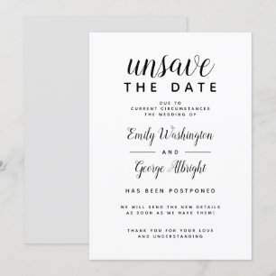 Invitation Annuler L'Enregistrement De La Date De La Nouvelle