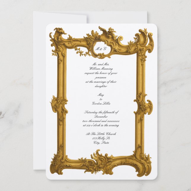 Invitation Antique 18th Century Color Baroque Rococo Frame (Devant)