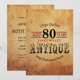 Invitation Antique 80e anniversaire