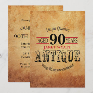Invitation Antique 90e anniversaire