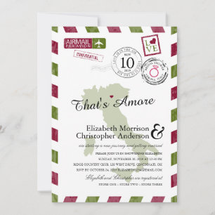 Invitation Antique Airmail Vérone Italie   Fête des mariées