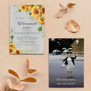 Invitation Antique Aquarelle Tournesol Idée de la fête de ret