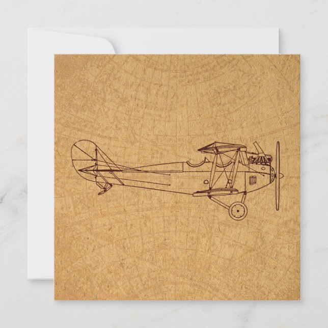 Invitation Antique avion Retro Classic Aviation Style (Devant)