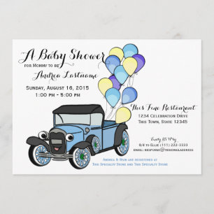 Invitation Antique Baby shower de camion