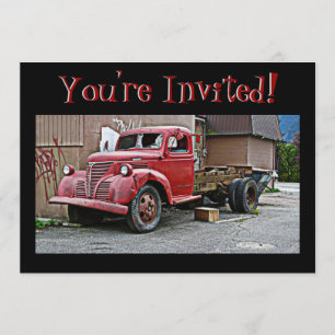 Invitation Antique Camion rouge Vintage Vous êtes invité !
