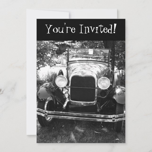 Invitation Antique Classic Car Retirement (Devant)