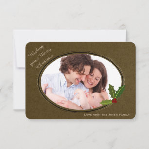 Invitation Antique Effet Cadre Photo personnalisée Noël