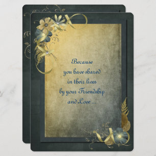 Invitation Antique Gold Mariage Vow Renewal