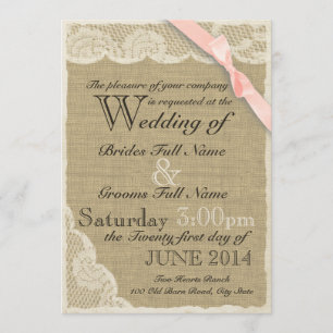 Invitation Antique Mariage blanc pays dentelle