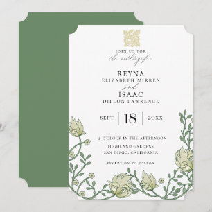 Invitation Antique Mariage ivoire anglais