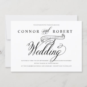 Invitation Antique Romance Mariage gay