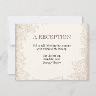 Invitation Antique Rose anglais Floral Swirl Mariage