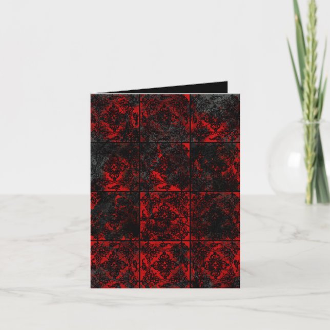 Invitation Antique rouge gothic wedding RSVP invite (Devant)