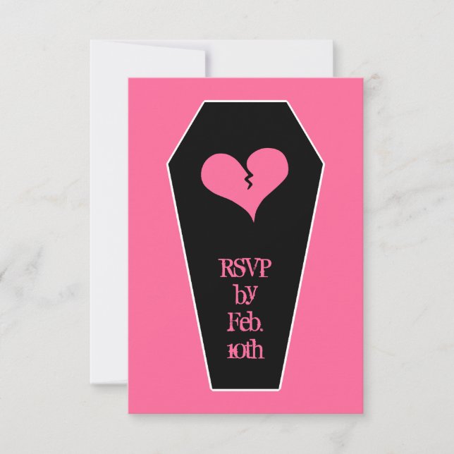 Invitation Antique Saint Valentin mignon coeur brisé sur le c (Devant)