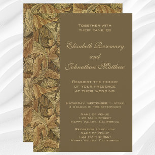 Invitation Antique Victorian Chaud automne Feuilles Mariage