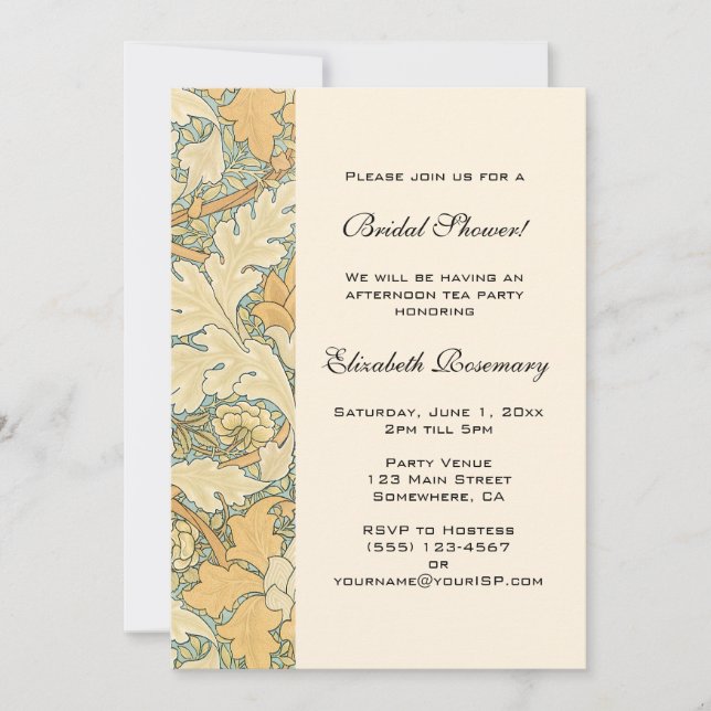 Invitation Antique victorienne fleurs floral mariage (Devant)