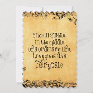 Invitation Antique vintage avec Mariage de devis d'amour