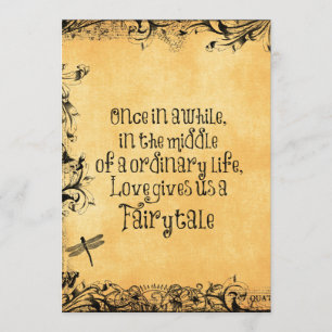 Invitation Antique vintage avec Mariage de devis d'amour