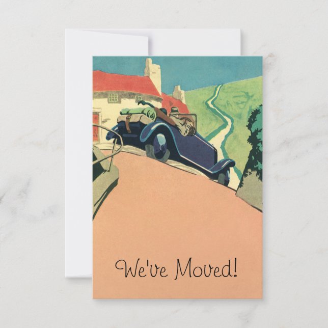 Invitation Antique voiture convertible, Changement Vintage d' (Devant)