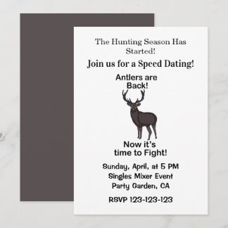 Invitation Antlers Are Back Deer Quote Hunting Speed Dating