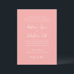 Invitation Antonia Coral rose Élégant Mariage<br><div class="desc">Invitations de mariage élégantes avec un design simple avec des polices de script et de serif.</div>