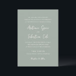 Invitation Antonia Sage Green Mariage élégant<br><div class="desc">Invitations de mariage élégantes avec un design simple avec des polices de script et de serif.</div>