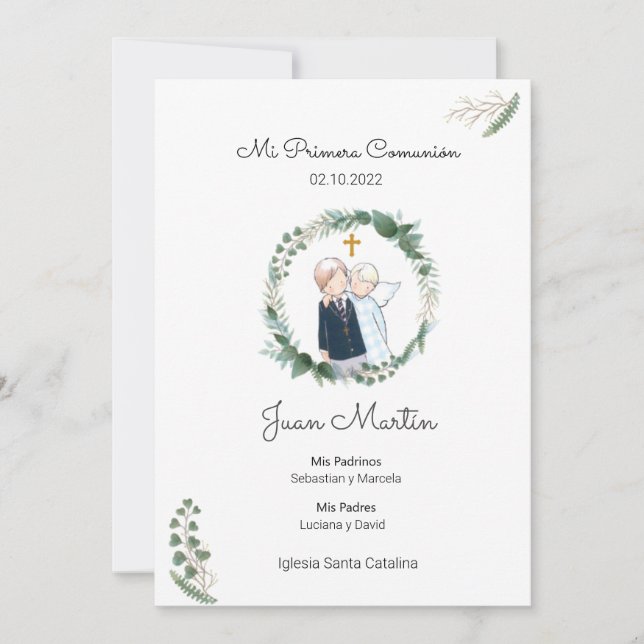 Invitation Anuncio Comunión estampa estampita  (Devant)