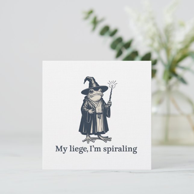 Invitation Anxious Frog Wizard Funny ADHD Neurodiversity  (Debout devant)