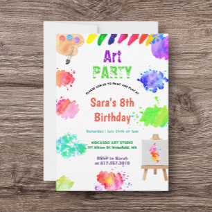 Invitation ANY AGE Art Party Paint Party Birthday