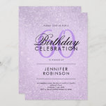 Invitation Any Age Birthday Lavender Purple Glitter Paint<br><div class="desc">An elegant "Any Age" Birthday party invitation template with a modern Lavender Purple Glitter Paint "Look" motif and an easy to personalize text. Perfect for any occasion!</div>