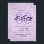 Invitation Any Age Birthday Lavender Purple Glitter Paint<br><div class="desc">An elegant "Any Age" Birthday party invitation template with a modern Lavender Purple Glitter Paint "Look" motif and an easy to personalize text. Perfect for any occasion!</div>