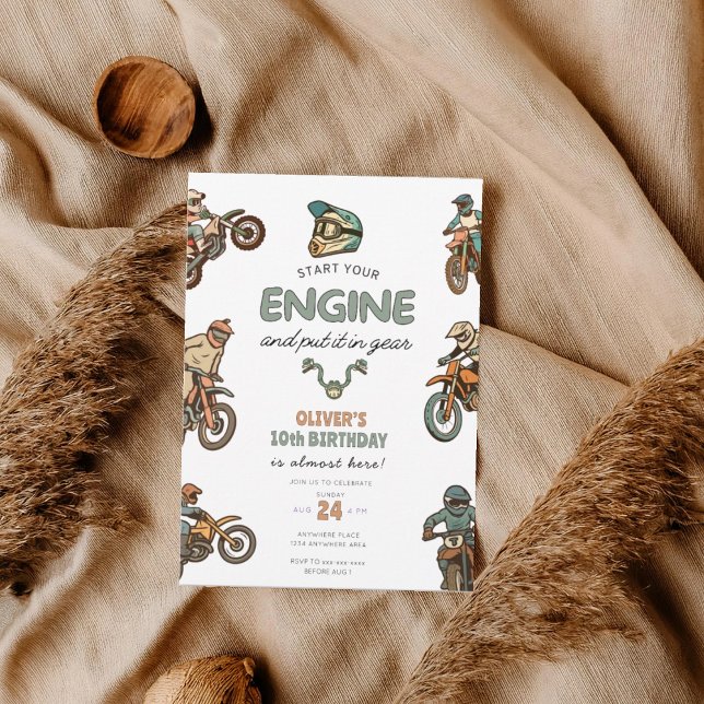 Invitation Any age Dirt bike boy birthday (Créateur téléchargé)