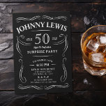 Invitation Any Age Whiskey thème surprise 50e anniversaire<br><div class="desc">Inspiré par le étiquette classique au whisky,  cette invitation amusante à la perfection pour l'anniversaire adulte est idéale pour les 30ème,  40ème,  50ème,  60ème,  70ème,  80ème,  90ème anniversaire ou toute autre fête d'anniversaire d'âge,  fête surprise,  ou toute autre occasion! Personnalisez-le avec votre propre texte et vos informations personnelles.</div>