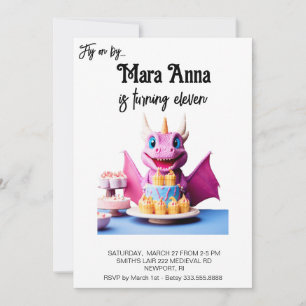 Invitation *~* AP88 Baby Cup Cake Dragon Photo Anniversaire