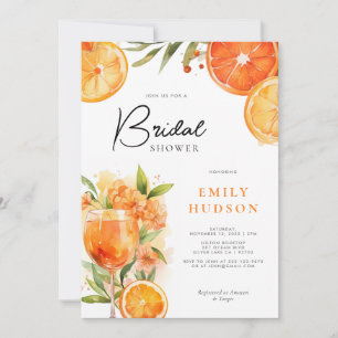 Invitation Aperol Spritz Aquarelle nuptiale de douche Invitat