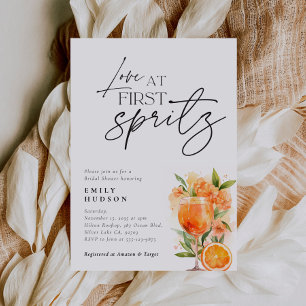 Invitation Aperol Spritz Aquarelle nuptiale de douche Invitat