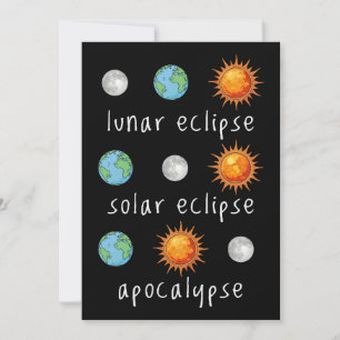 Invitation Apocalypse drôle d'éclipse lunaire solaire
