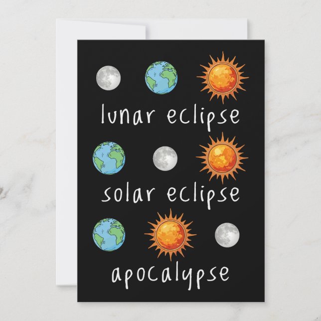 Invitation Apocalypse drôle d'éclipse lunaire solaire (Devant)