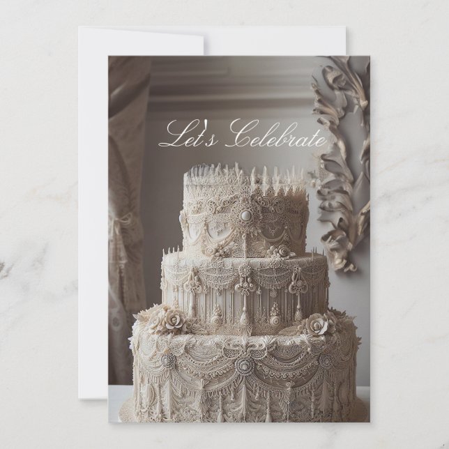 INVITATION APPARENCE ANTIQUE ORNÉE ANNIVERSAIRE (Devant)