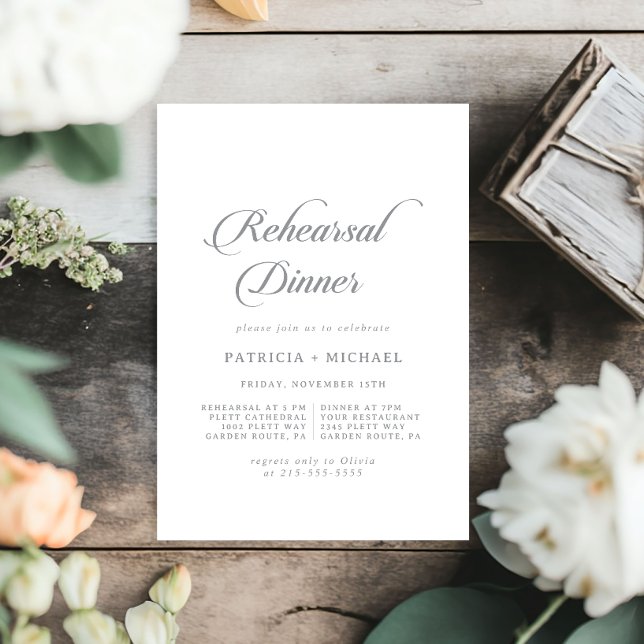 Invitation Appel à la répétition de mariage chic classique (Créateur téléchargé)