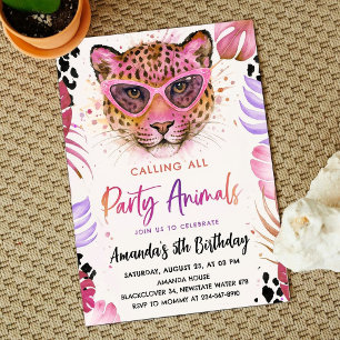 Invitation Appel à tous les animaux de fête - Anniversaire lé