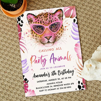 Invitation Appel à tous les animaux de fête - Anniversaire lé