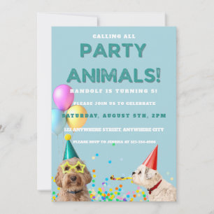 Invitation Appel à tous les animaux de fête Chien chiot fête