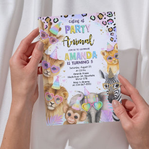 Invitation Appel à tous les animaux de fête - Jungle Safari A
