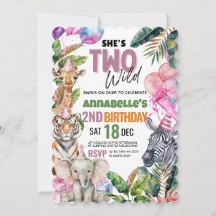 Invitation Appel à tous les animaux de fête Safari fête d'ann