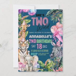 Invitation Appel à tous les animaux de fête Safari fête d'ann