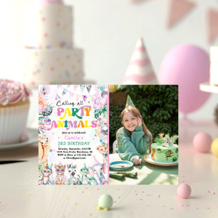 Invitation Appel à tous les animaux de fête Safari Jungle Ann