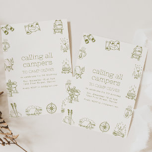 Invitation Appel à tous les campeurs Anniversaire de enfant I
