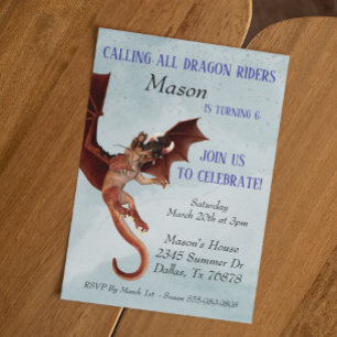 Invitation Appel à tous les dragonniers fête d'anniversaire e